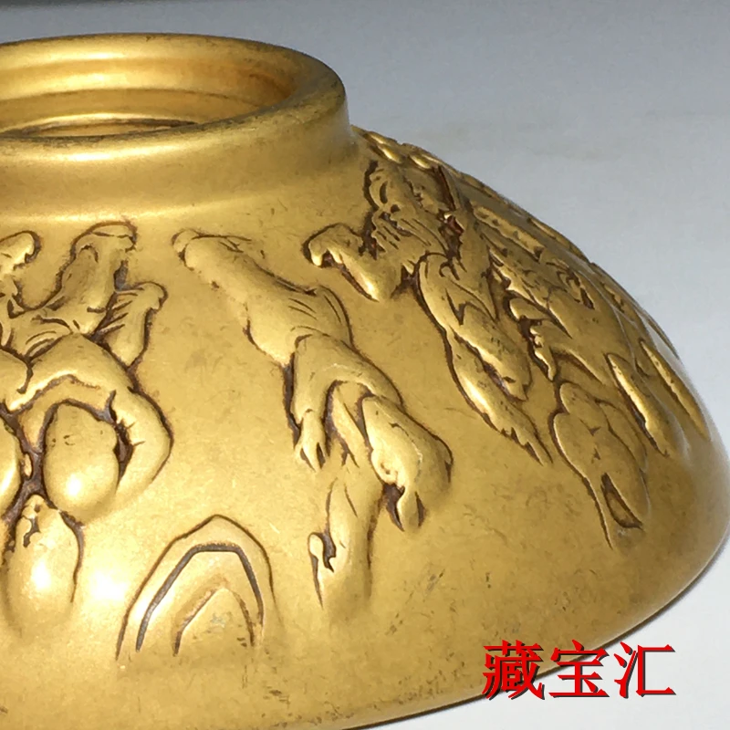 

Brass solid hundred sons and thousand grandsons copper ten thousand generations offering Buddha offering bowl, tabletop