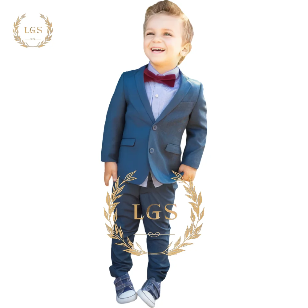 Boys' 2-piece suit set - including blazer and trousers - suitable for outdoor holiday parties and activities - customized suit