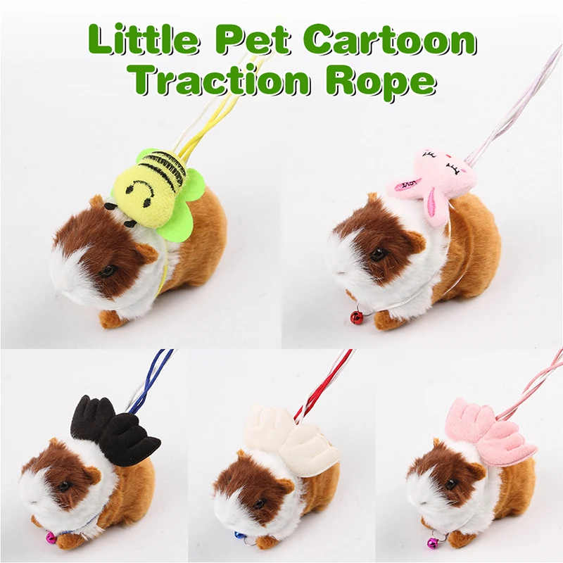 Cute Small Pet Adjustable Soft Colorful Wings Traction Rope Harness Hamster Dutch Pig Guinea Pig Totoro Lizard Accessories