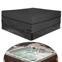 Hot Tub Cover 210D Oxford Spa Covers Waterproof Hot Tub Cover Protector Square Hot Tub Hard Cover Caps for Hot Tubs Outdoor