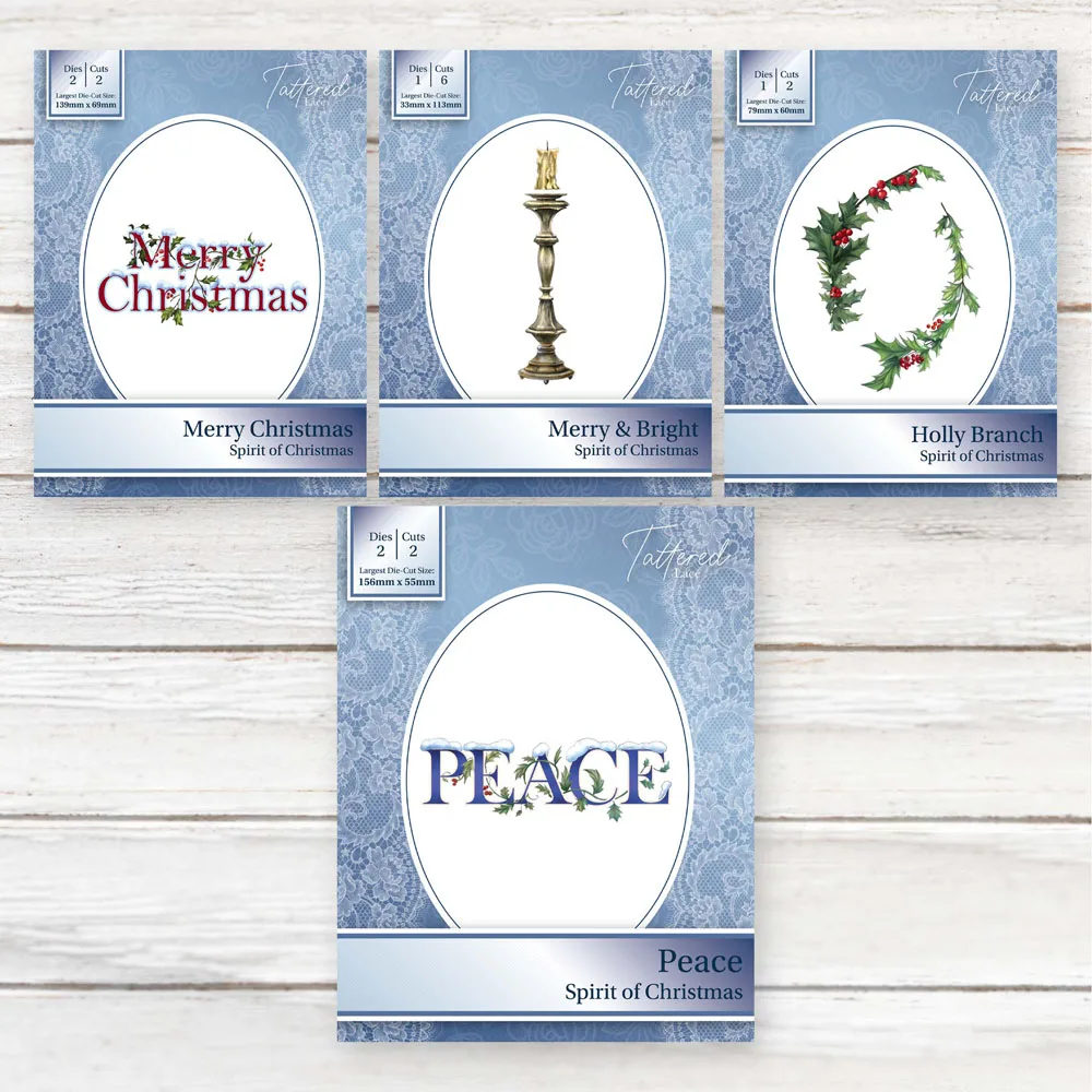 

Merry Christmas Peace Holly Flowers Candle Metal Cutting Dies Scrapbooking Diary Decorate Embossing Diy Greeting Card 2024 New