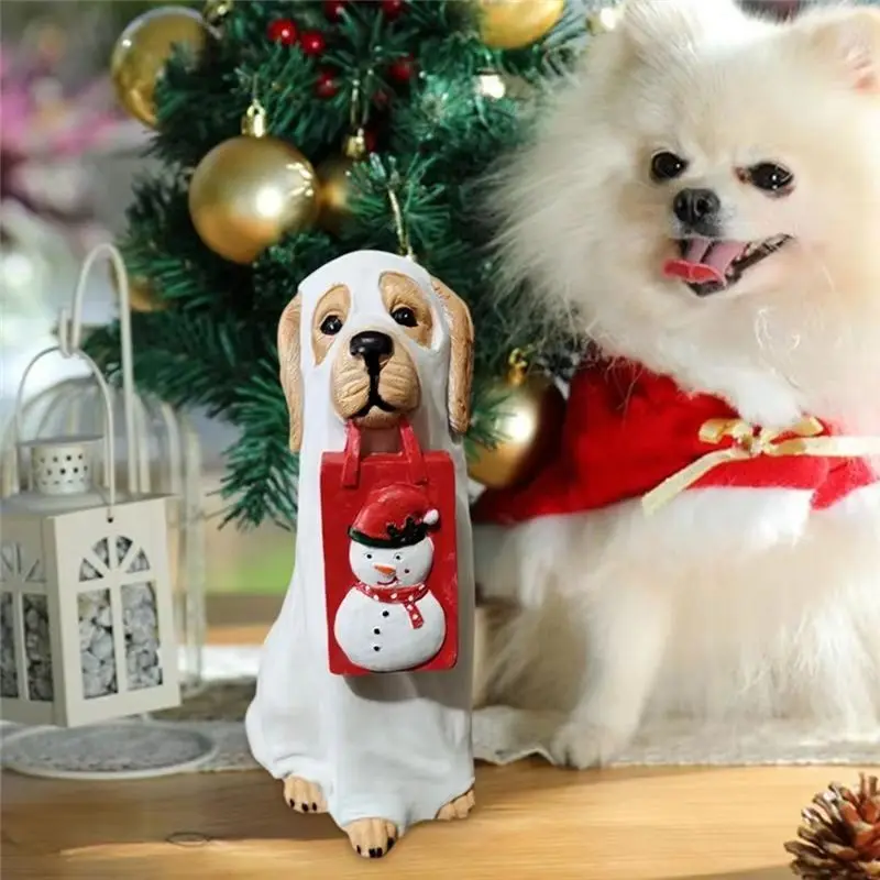 A23E-Garden Dog Statue Resin Outdoor Decorative Art Sculpture Collection Carved Lawn Terrace Courtyard Garden
