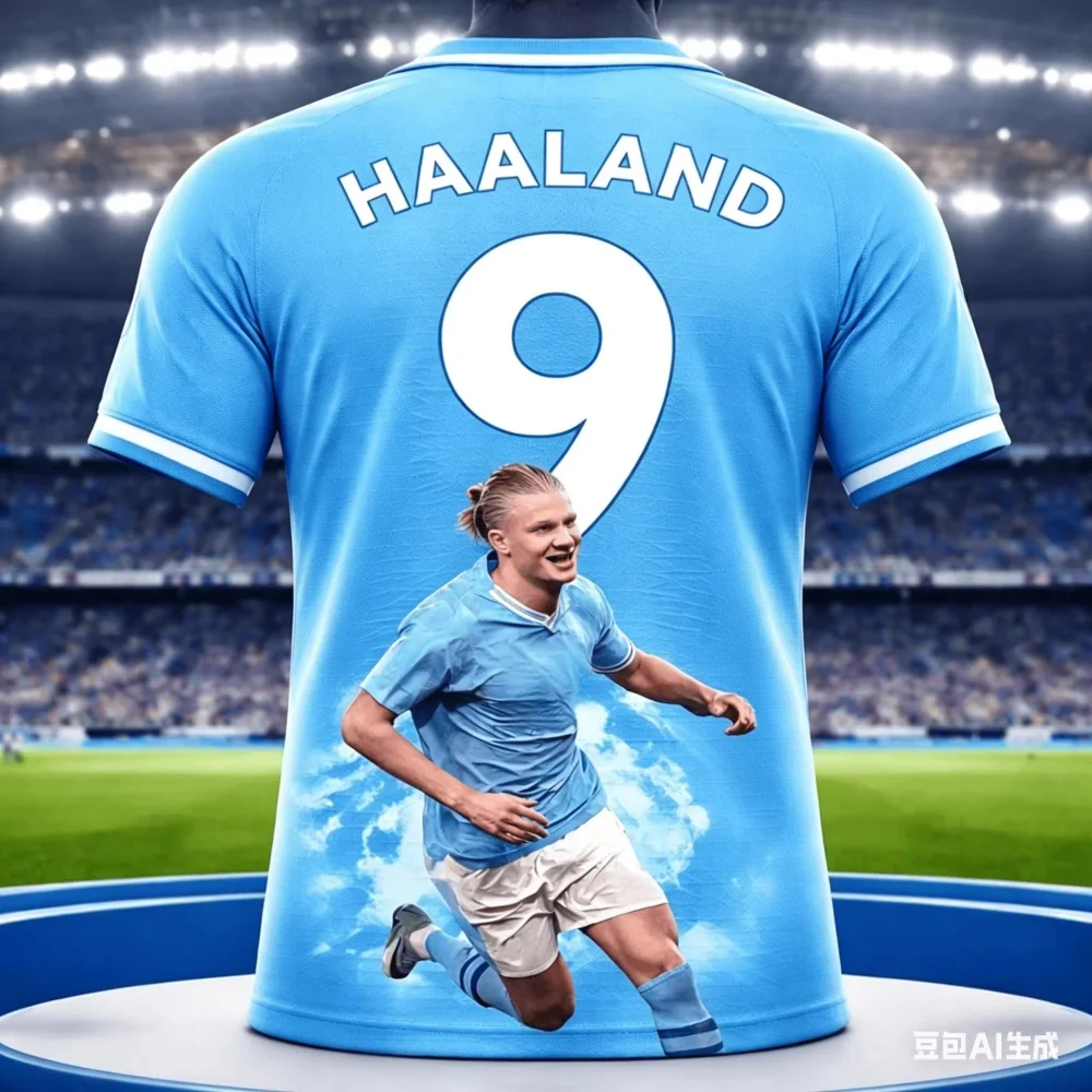 Sommer-Fan-Exklusiv: Haaland Nr. 9 3D-gedruckte Trikots für Erwachsene und Kinder, sportliches, lässiges, atmungsaktives Kurzarm-T-Shirt – Detail 5