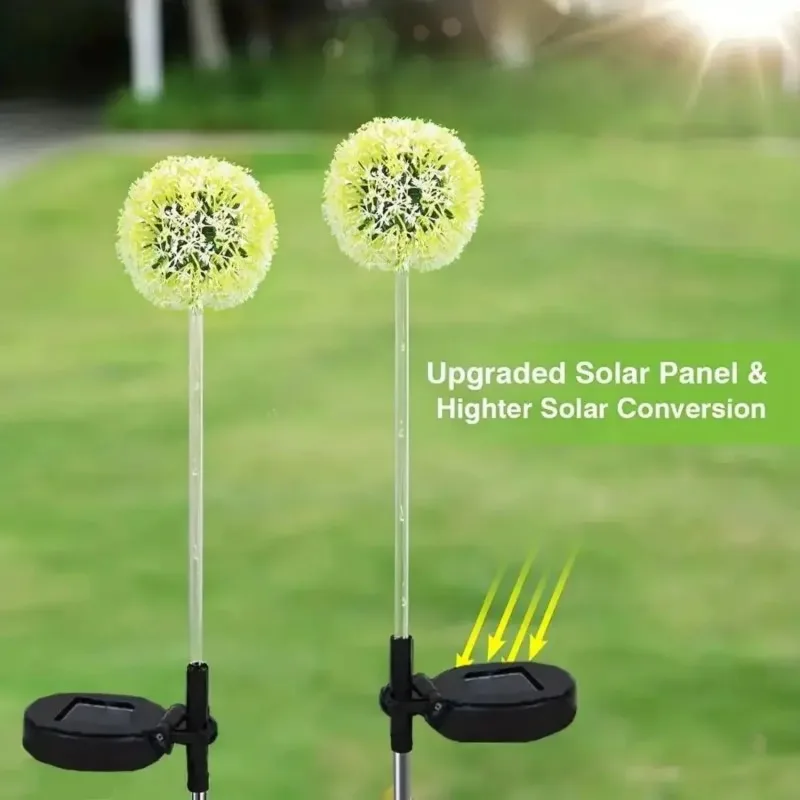 

Solar Outdoor Dandelion Lights Lawn Lights for Garden Patio Walkway Lawn Decoratio LED Color Scallion Ball Lights
