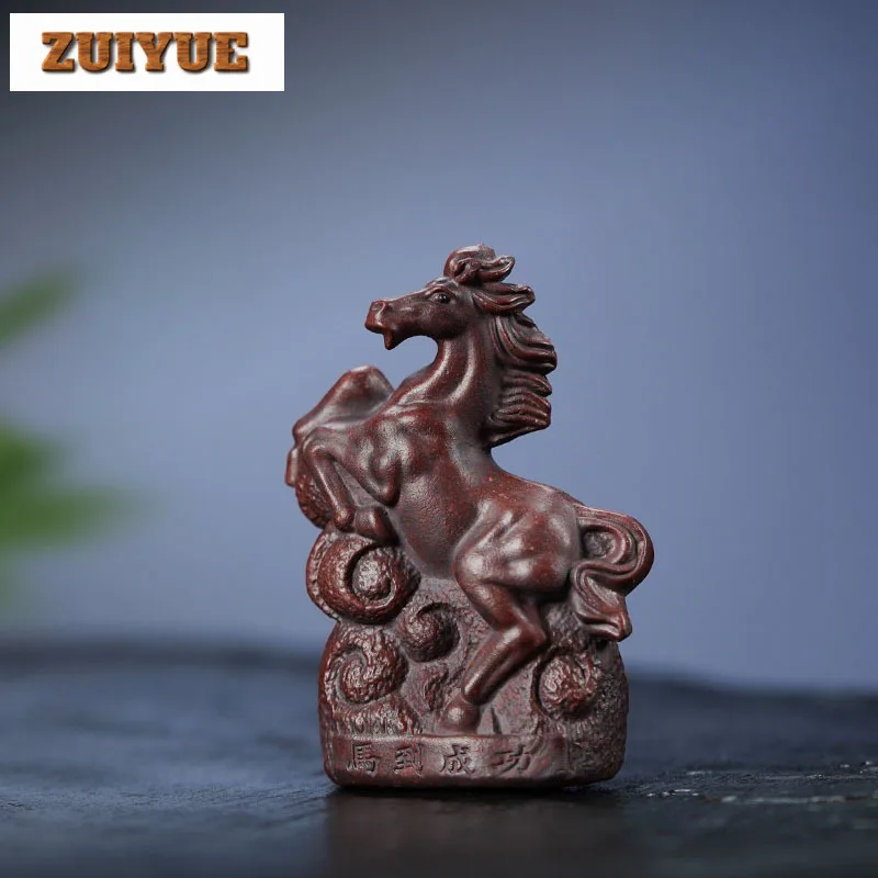 紫粘土馬成功干支馬茶ペット美的水槽造園茶置物遊びおもちゃ茶像装飾品