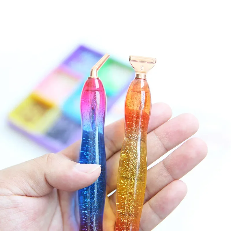 New 5D Diamond Painting Point Drilling Pen Set Resin Material Mermaid Colorful Pen Alloy Metal Tip Mosaic Embroidery Tool Set