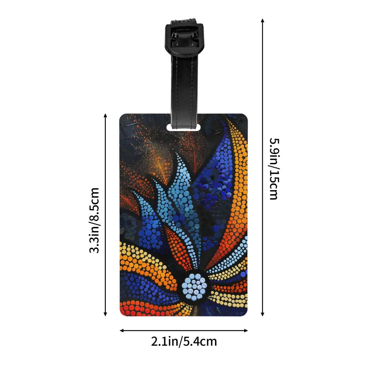 Custom Handmade Dot Art Painting Luggage Tag Privacy Protection Baggage Tags Travel Bag Labels Suitcase