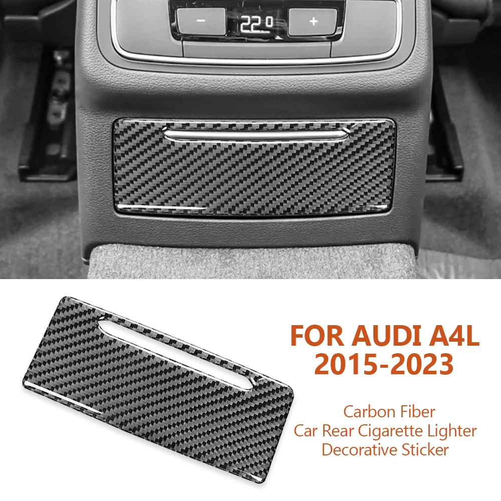 

For Audi A4 A5 A4L B9 2015-2023 Car-styling Carbon Fiber Car Rear Cigarette Lighter Decorative Stickers Auto Interior Accessorie