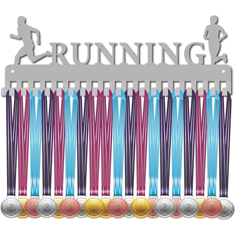 

Running Medal Holder Sport Runner Athlete Medals Hanger Display Stand Wall Mount Decor Holders for Runners Home Badge 20 Hooks