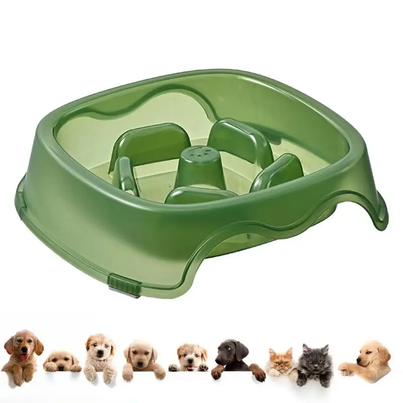 Pet Slow Feeder Bowl 2 In 1 Anti-Slip Design Slow Down Eating Reduces Bloating Promotes Healthy Digestion For Dogs And Cats