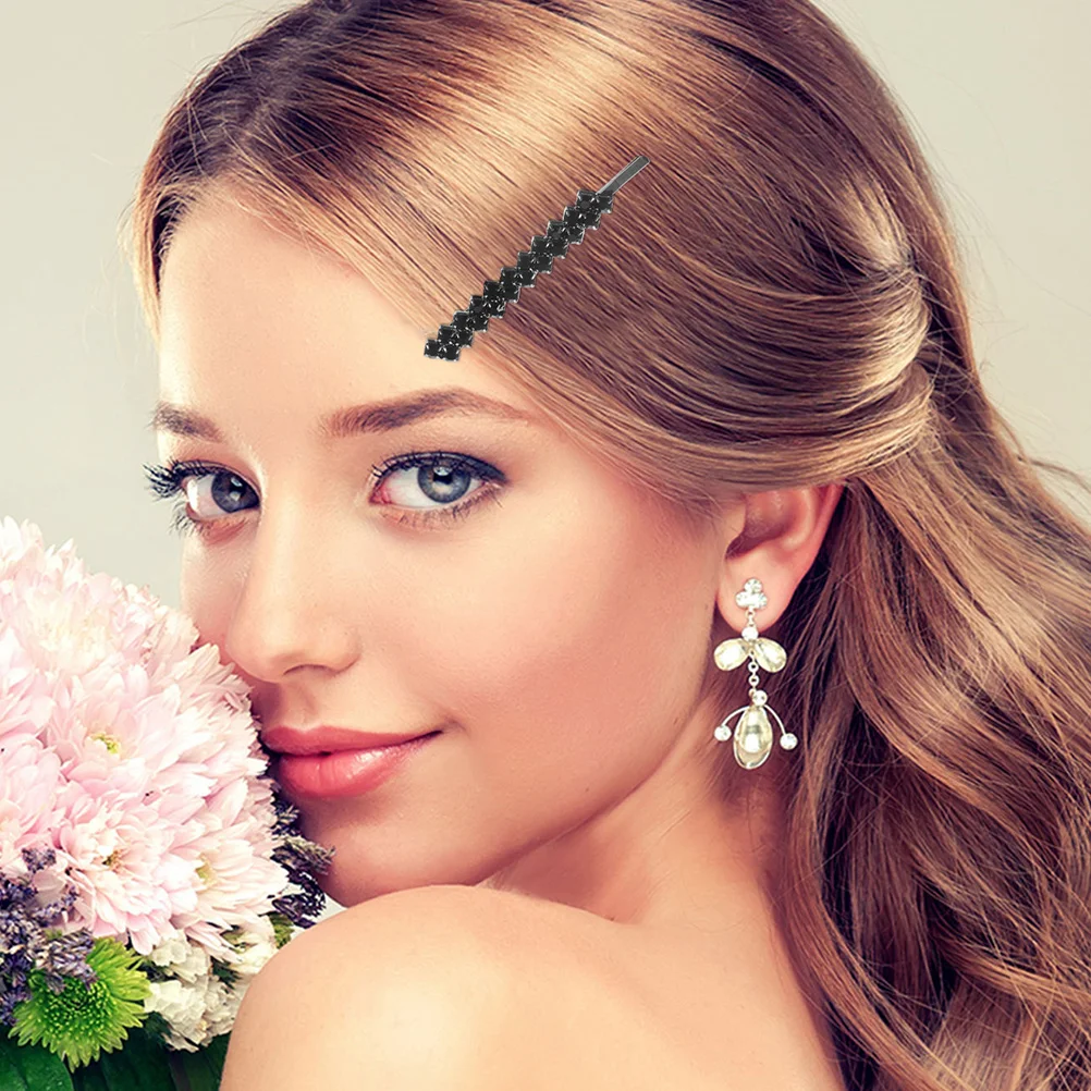

4 Pcs Rhinestone Hair Clip Barrettes Bridal Accessories Jeweled Clips for Women Sparkly Bobby Headgear