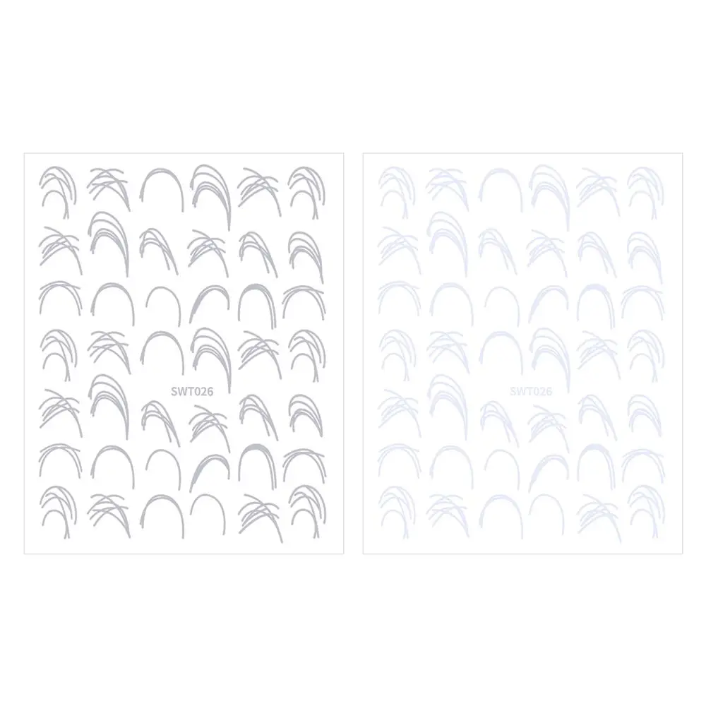 Wavy Line Crescent Smile Wave Edge Brushed Line French Nail Stickers Nail Decorations Line Nail Decals Manicure Accessories