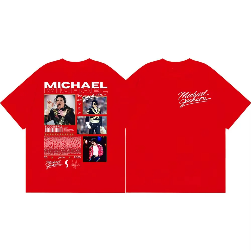 90's Classics Michael Jackson Merch T-shirts Fashion Rock Vintage Short Sleeve T-shirt Men Women Casual Loose T Shirt Streetwear