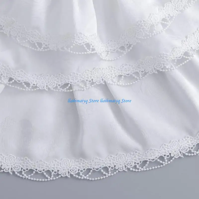 573B Detachable Collar Layered Jabot Colonial Drape Collar for Formal Outfit Enhancer
