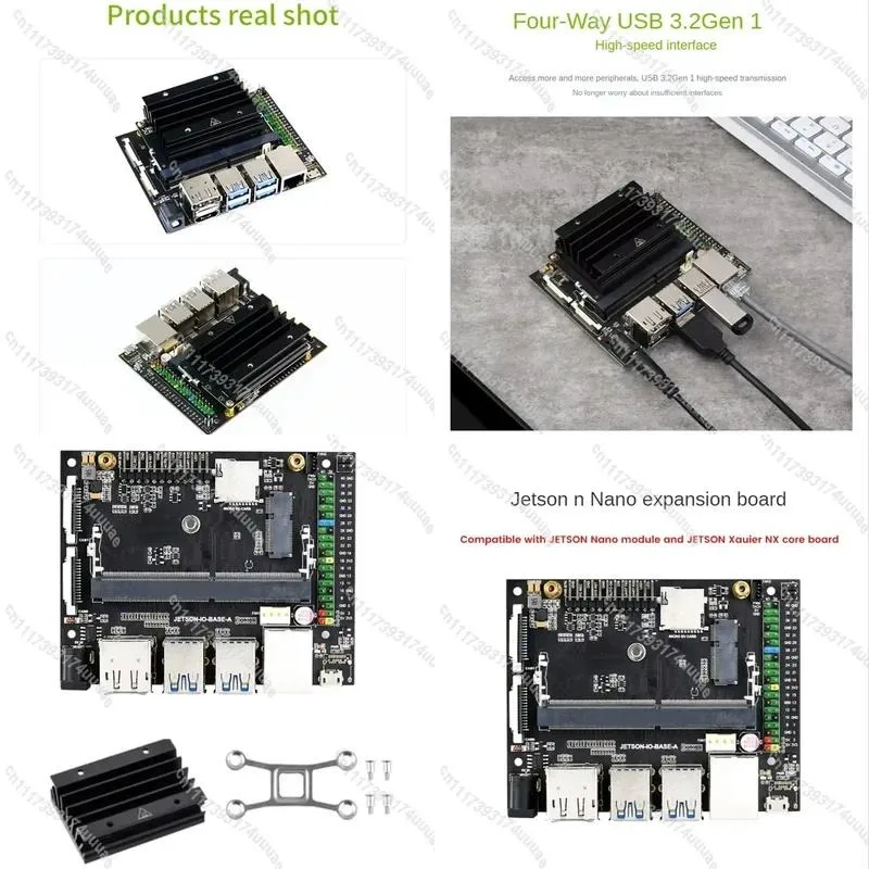 Kit de développement pour Jetson Nano 4 Go, carte de développement d'intelligence artificielle noire, module système embarqué pour l'apprentissage profond et la robotique