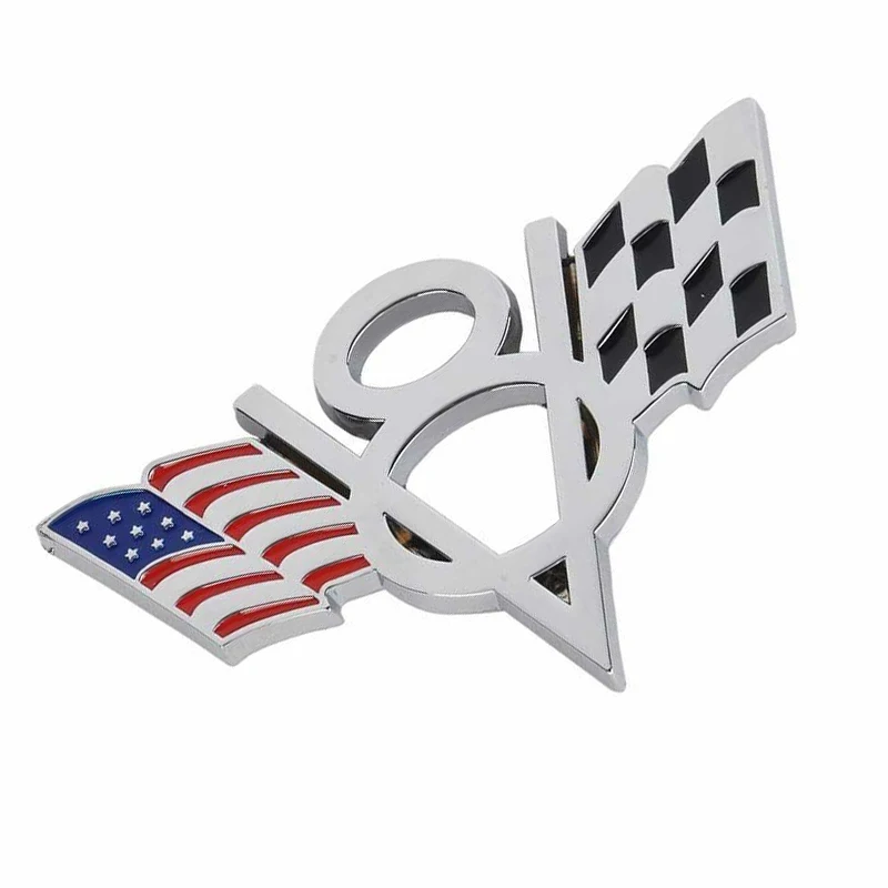 

1 Pieces Universal V8 3D Metal American US Flag Sticker Corvette Jeep F150 Emblem Badge Car Decoration