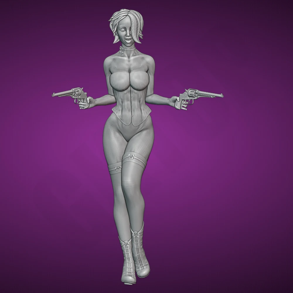 

1/24 3d Print Model Kit sexy Cowgirl Resin Figure Model Kit Diy Micro Reduction Statue Unpainted Garage Kit Toys