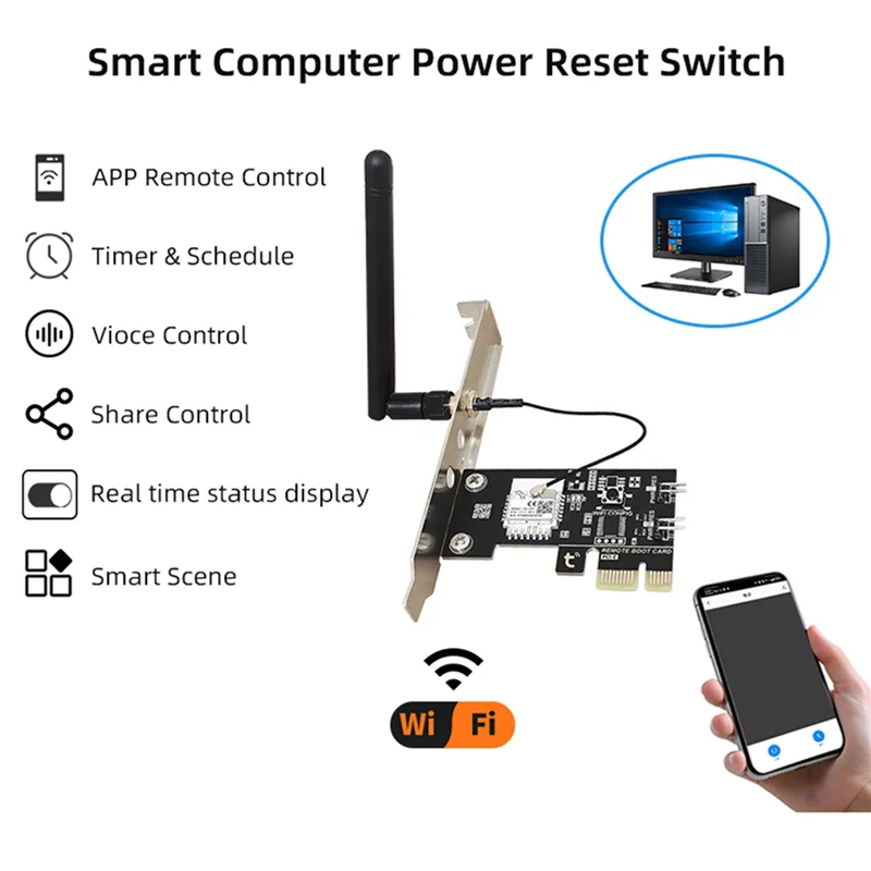 ABKQ-2X TUYA الكمبيوتر الذكي إعادة تعيين الطاقة التبديل واي فاي الكمبيوتر تشغيل/إيقاف وحدة تبديل APP التحكم الموقت/التحكم الصوتي