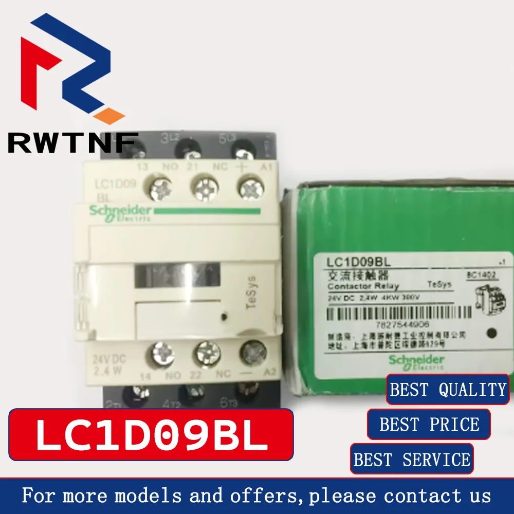 Novo genuíno lc1d09bl schneider DC-24V baixo consumo de energia do contator dc, estoque de armazém 100% original