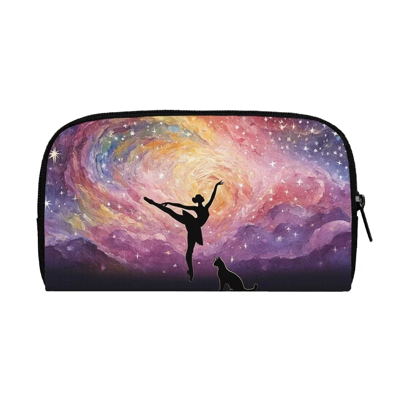 Ballet Dancer Print Wallets Dancing Girls Galaxy Purses ID Credit Card Money Bag Earphone Holder Storage Bags Phone Organizer