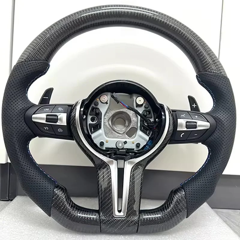 Car Steering Wheel Carbon Fiber Leather For BMW F10 F20 F30 F32 F36 F80 F82 M3 M4 M5 Car Interior Accessories - view 2