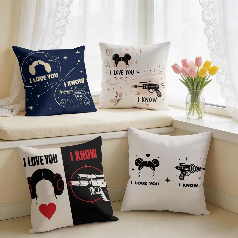 Love You I Know Cushion Cover Double-Sided Plush Sofa Cushion Covers Organic Breathable Invisible Zipper