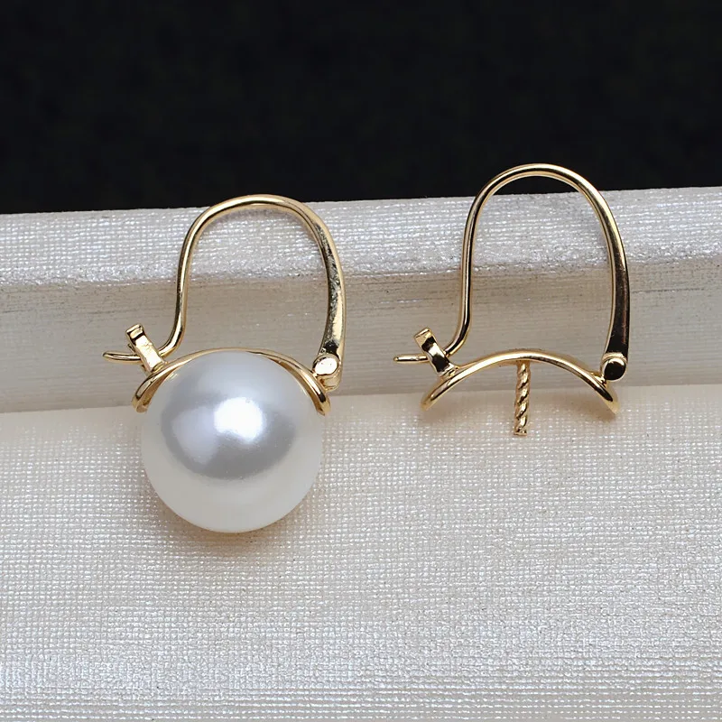 

White 12-13mm Cultured Sea Pearl Earrings Free Shipping for Women, 925 Sterling Silver Drop Dangle Hook Earring