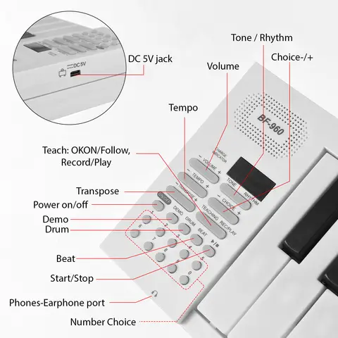 61키 접이식 전자 피아노 다기능 전자 피아노 키보드(LED 디스플레이 포함) 충전식 배터리 Portab 내장 61키 접이식 전자 피아노 다기능 전자 피아노 키보드(LED 디스플레이 포함) 충전식 배터리 Portab 내장