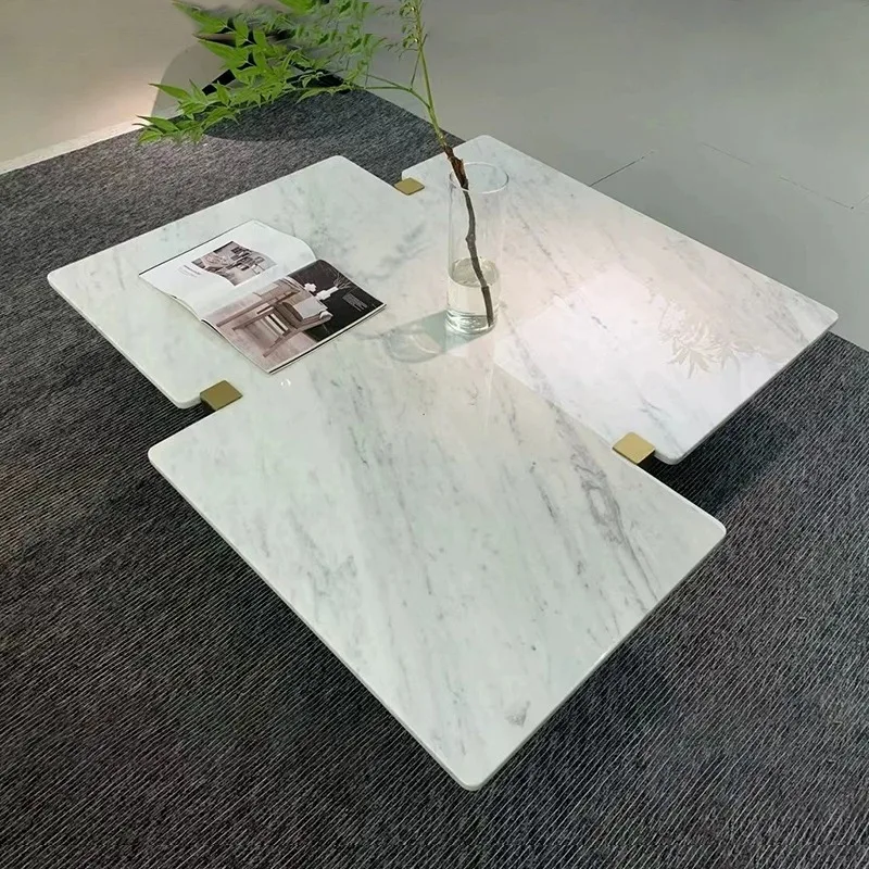 Italian light luxury rock slab coffee table modern simple home living room creative tea table special-shaped design