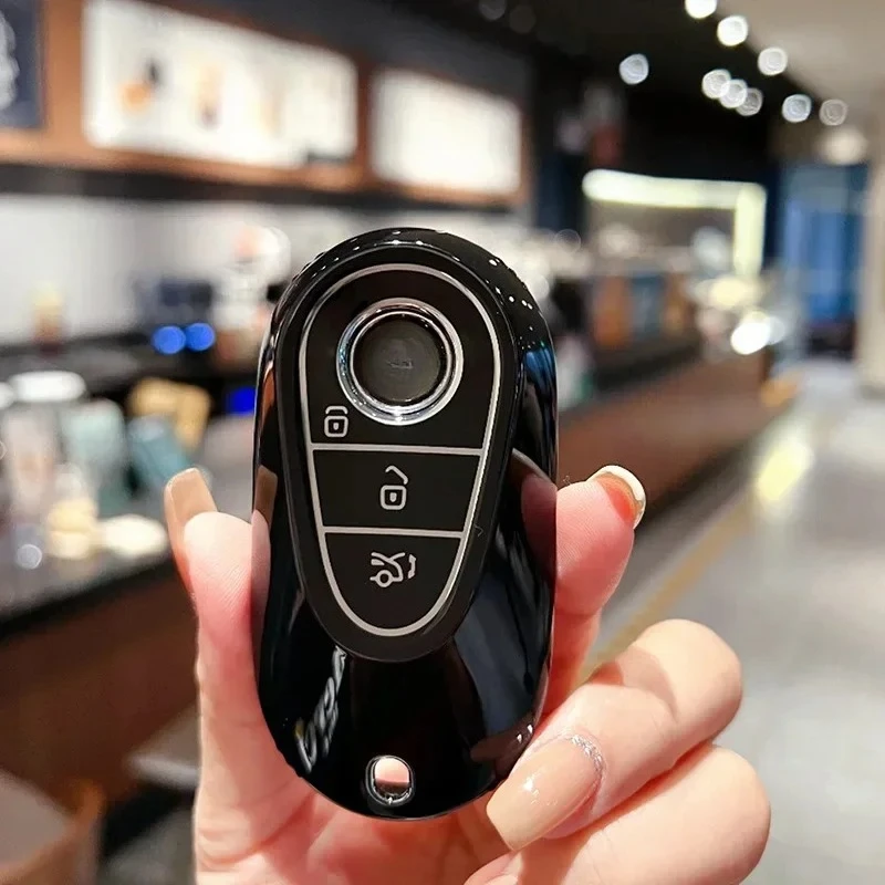 Car Key Case Cover Fob For Mercedes Benz S400L S450/S500 MaybachS480 Keyring Shell TPU Accessories Car Key Bag