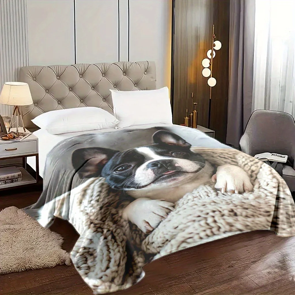 Fluffy Puppy Dog Photo Backdrop Blanket Pet Wrap Throw for Photography Props Cozy Puppy Comfort Gift for Dogs