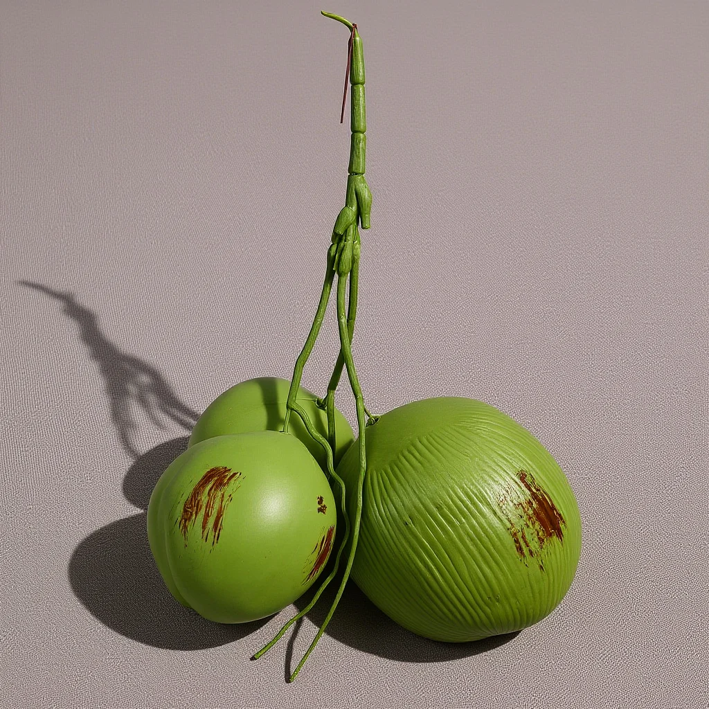 

1 Bunch Fake Coconuts Realistic Simulation Coconut Decor for Table Centerpiece Hawaiian Luau Party Favors Photo Prop Decorative