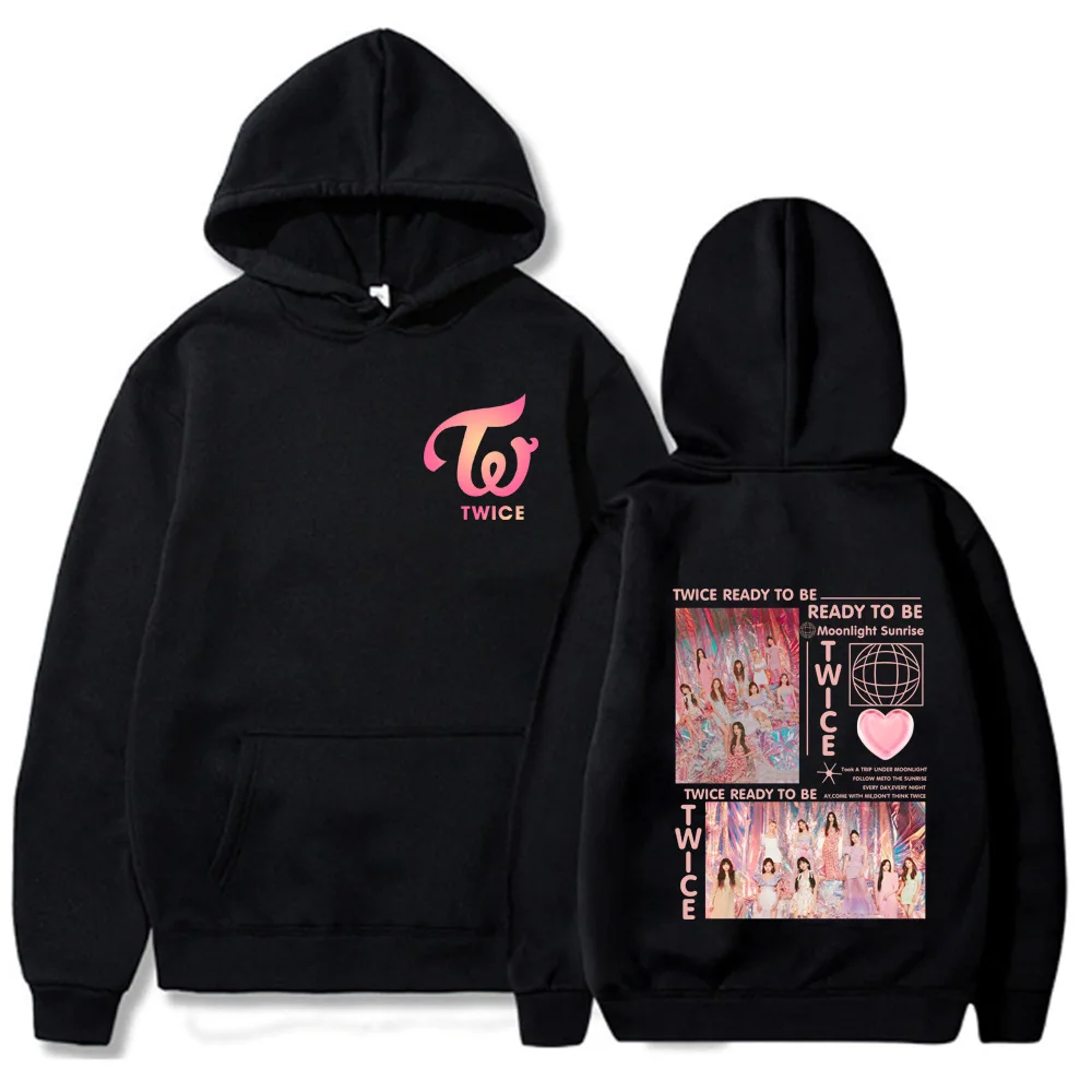 Kpop Twice Moonlight Sunrise 2023 Tour Hoodie Korean Style Y2K Winter Warm Hoody Coats Harajuku Fashion Women Sweatshirts