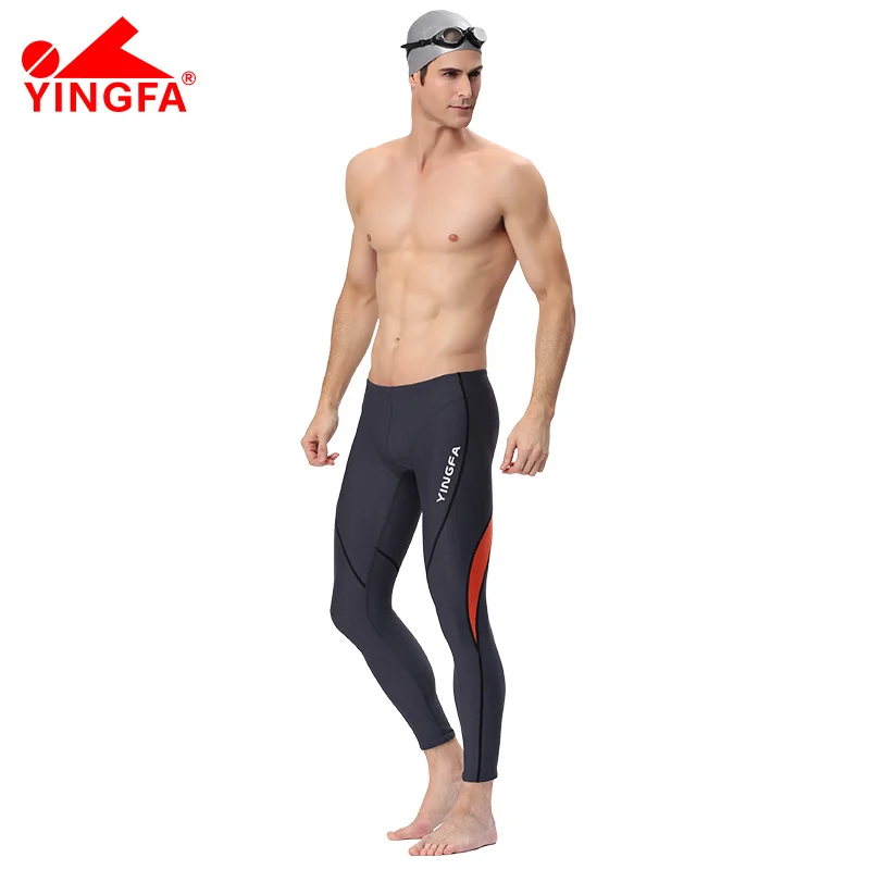 Yingfa Sharkskin Racing Training Swimwear Full Leg Swim Pants Tights chlorine resistant training mens long swimming trunks