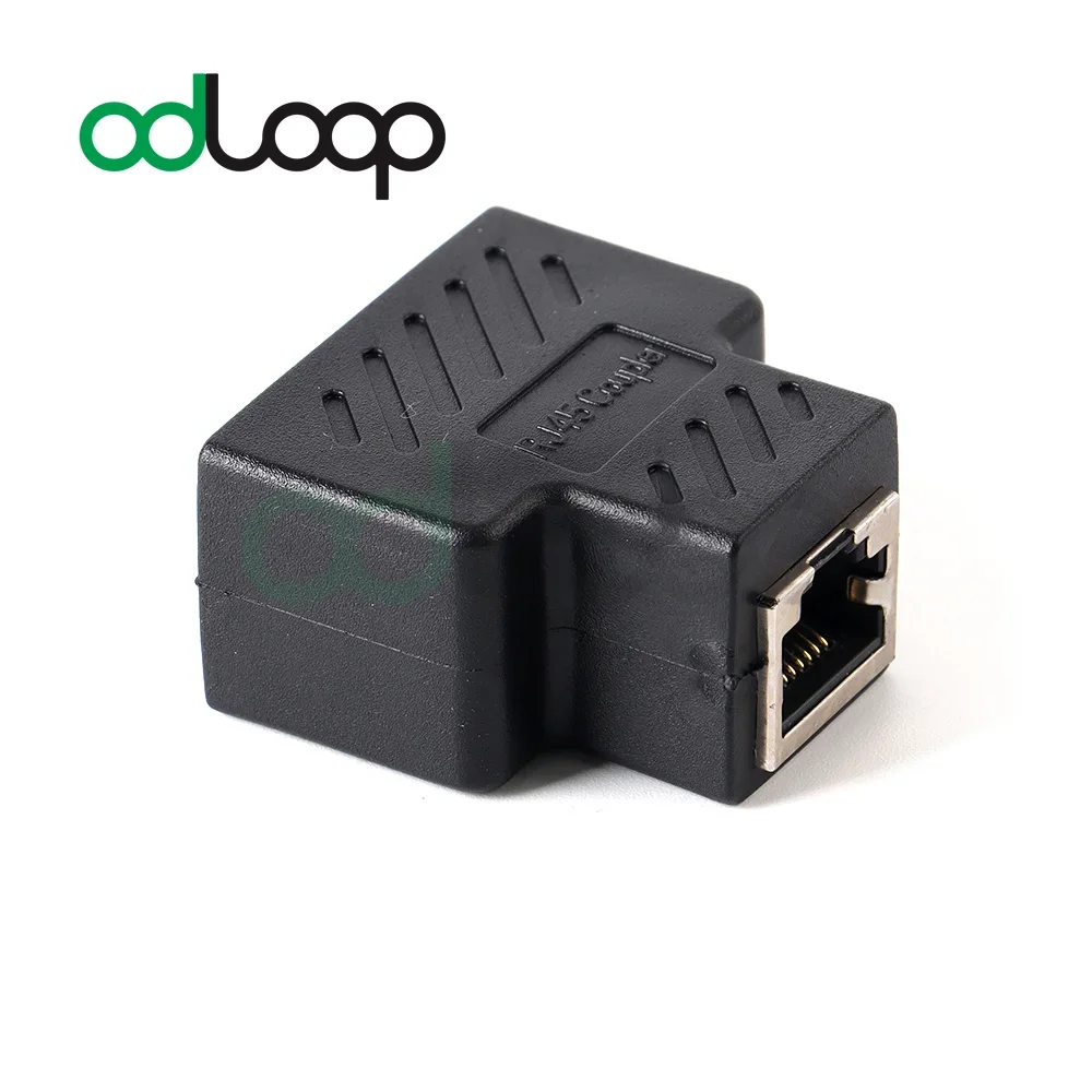 ODLOOP Network Rj45 Cable Port Network Cable Splitter Extender Plug Adapter Connector (8 Core) Split Into Two Splitter