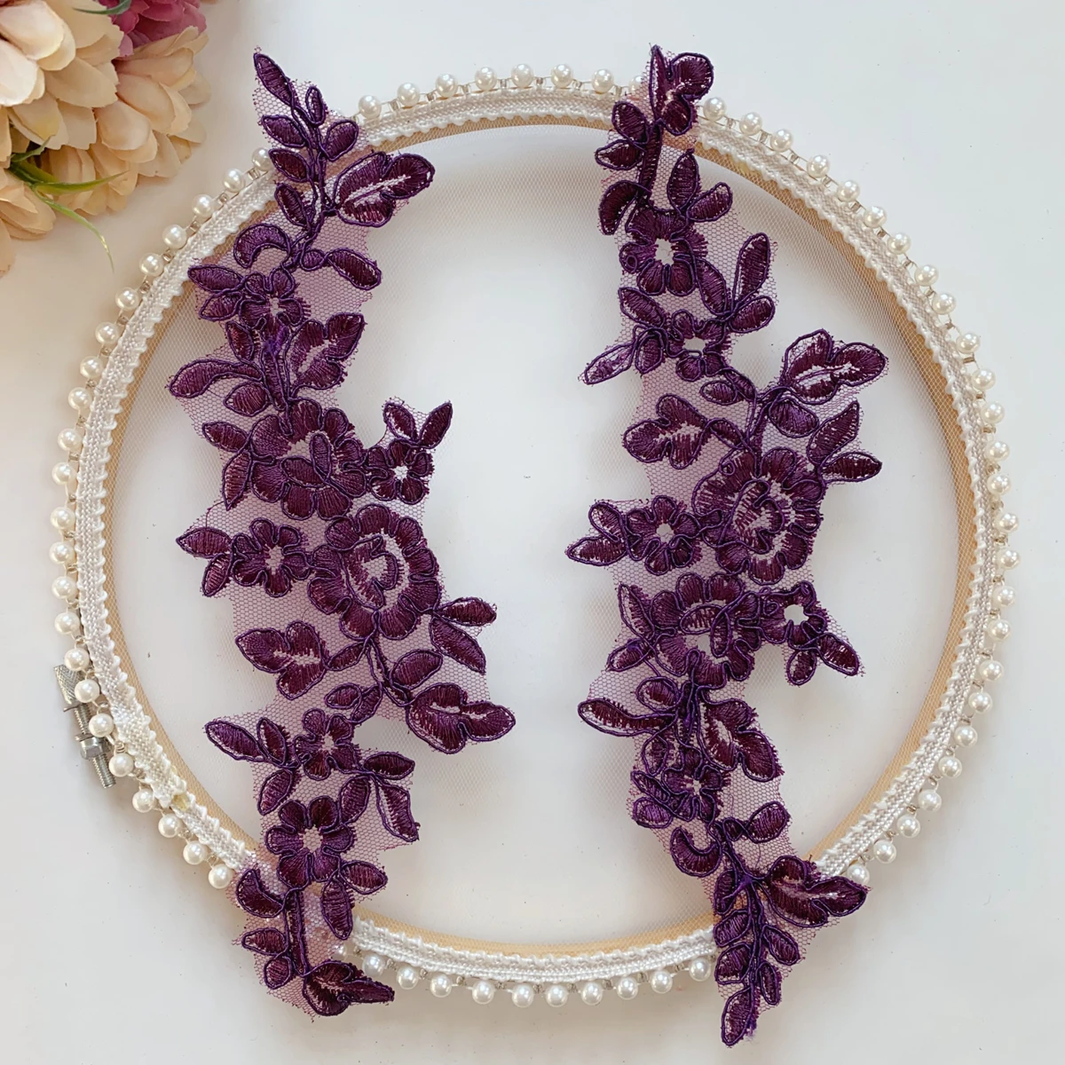 Spitzenblumen mit Spiegeleffekt für Hochzeitskleider, Hochzeitsschuhe, Kopfschmuck, DIY-Nähzubehör, RS5016, 10 Stück/Lot, 14 Farben – Detail 8