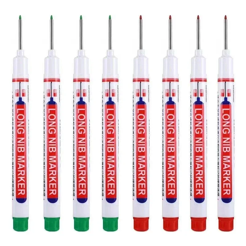 8 stks/set 20mm Diep Gat Lange Nib Hoofd Markers Voor Metalen Perforeren Pen Waterdichte Badkamer Houtbewerking Decoratie Multi-Purpose