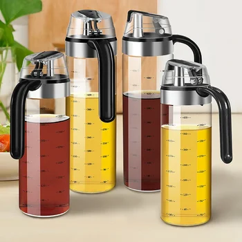 플라스틱 누수 방지 주방 조미료 간장 식초병, 투명 올리브 오일 병, 450/550ml 오일 포트, 2 개
