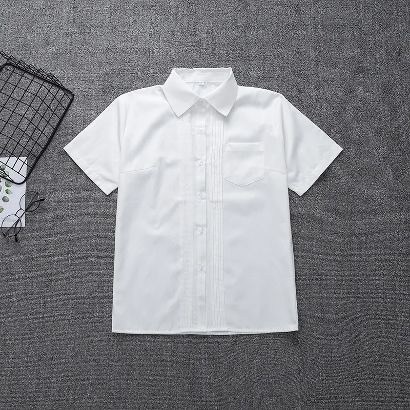 Camicia da studente con risvolto a maniche lunghe a maniche corte multicolore con colletto a punta uniforme uniforme scolastica JK