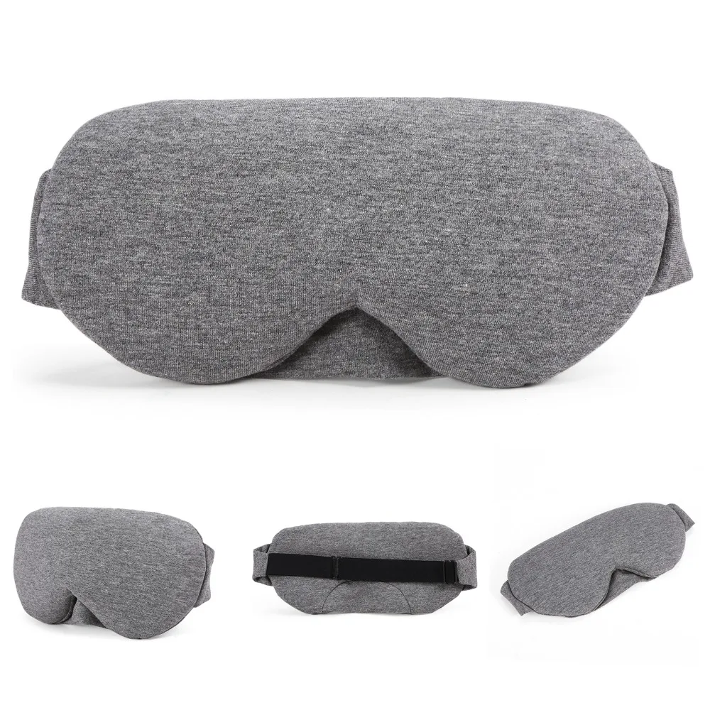 

Durable Cotton Sleep Eye Mask Light Blocking Soft Texture Eye Mask Zero Pressure Adjustable Strap Sleeping Mask Airplane Use