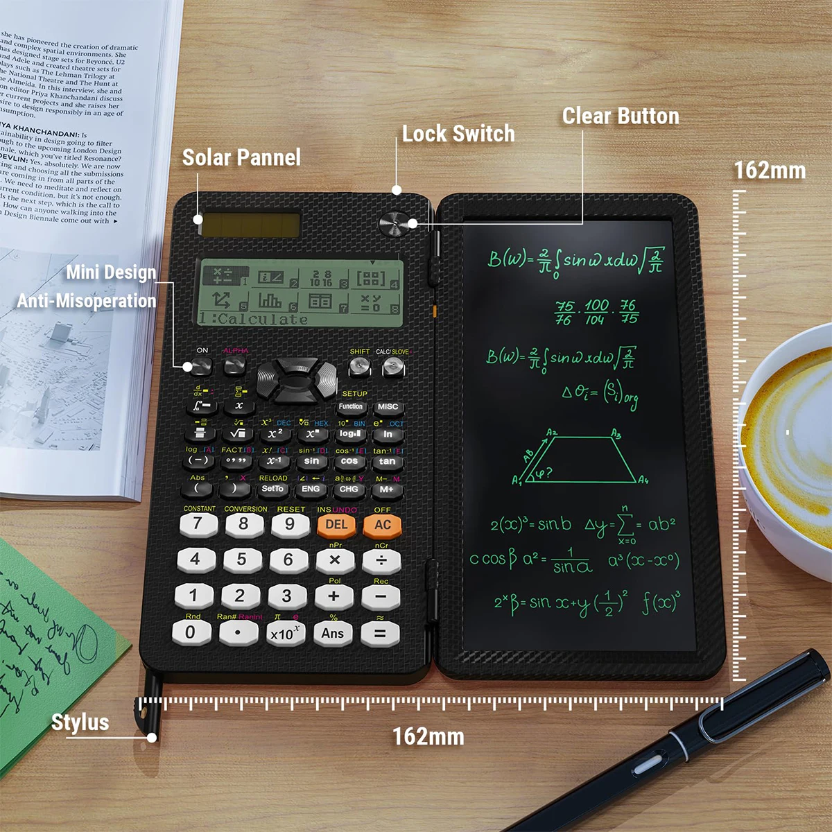 991EX Scientific Calculator with Writing Tablet and Pen 552 Functions for Students and Professionals in Physics Math