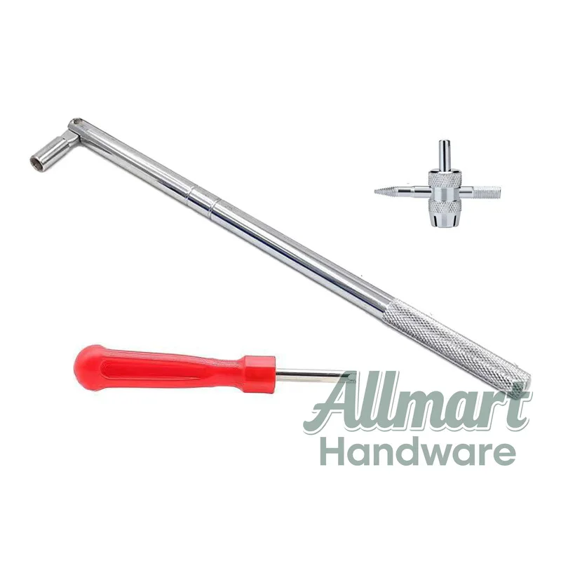 Fotografia 3: Conjunto de ferramentas profissionais para reparo de pneus, ferramenta de instalação de válvulas, compatível com chave de núcleo de válvula, durável.