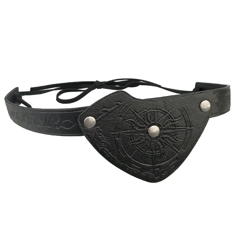 R1WE Medieval Relessed Eye Patches para homens Halloween Larp Play Play Play Capas couro vintage Acessórios cosplay