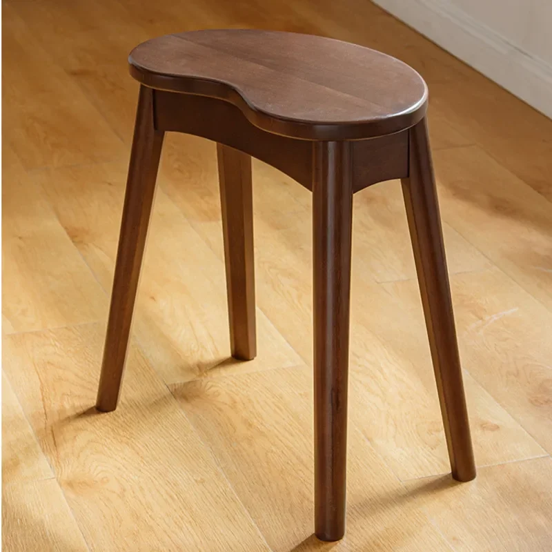 Elegant Solid Wood Dining Stool Perfect for Home Living Room Student Study Stool Porch Shoe Furniture Round Design