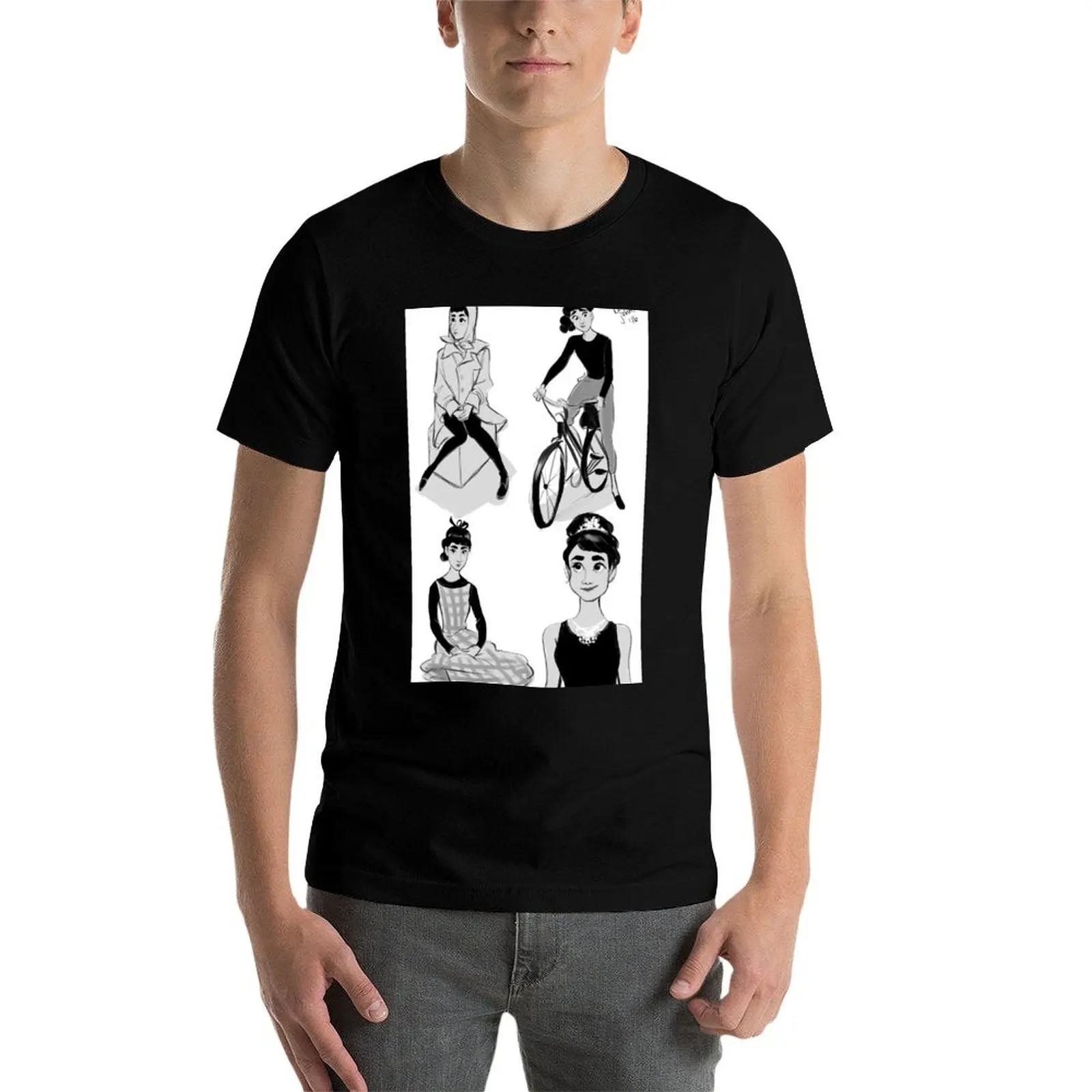 

Audrey Hepburn 2 T-Shirt man t shirt heavy cotton t shirts for man cotton soft man tshirt T-Shirt