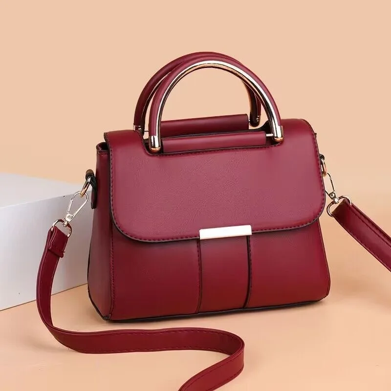 Picture 5: PU leather flip-top hand-held versatile crossbody bag, large-capacity commuter single-shoulder bag for women
