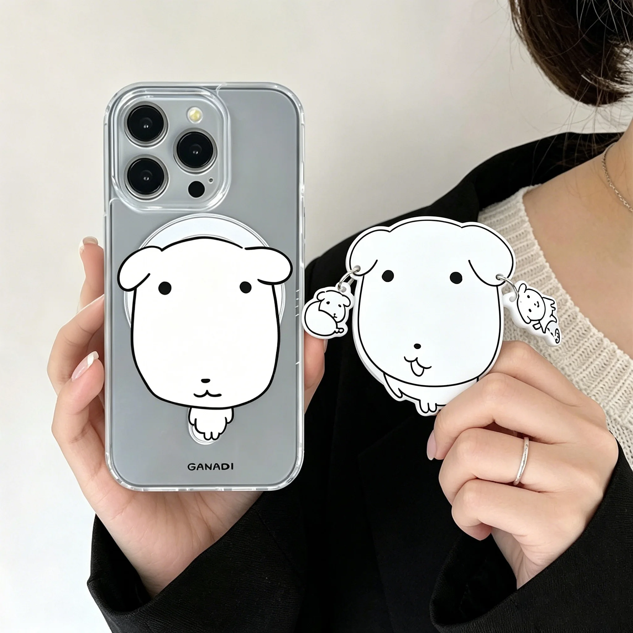 Für Samsung Galaxy S26 S25 S24 S23 Plus Ultra Hunde-Motiv für Magsafe Magnetische Kabellose Lade-TPU-Hülle mit Halterung