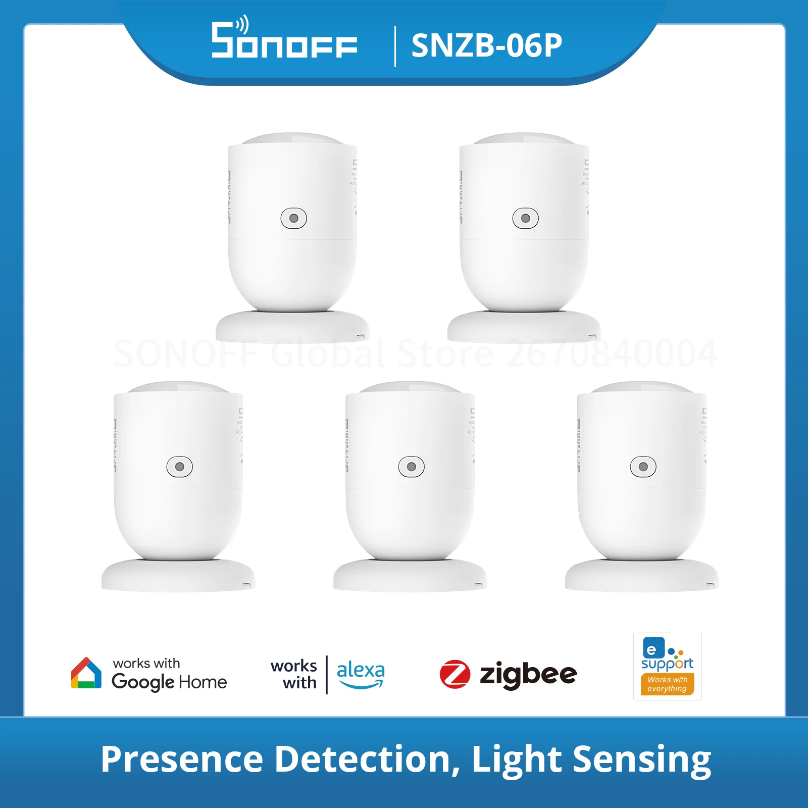 1-10 個 SONOFF SNZB-06P Zigbee 3.0 人存在センサー照明モーションセンサースマートホームオートメーション Zigbee2MQTT ZHA と連携