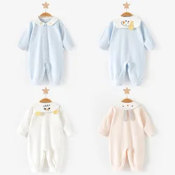 Newborn Thin Long-sleeved Crawling Clothes Suit Romper Baby Boys and Girls One-piece Clothes Spring Autumn Summer