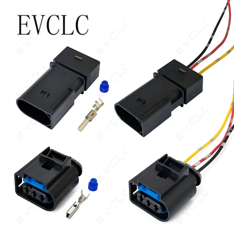 1 Set Waterproof Wiring Harness Connector 4D0971993A for VW Audi High Pressure Sensor (Male & Female) Plug